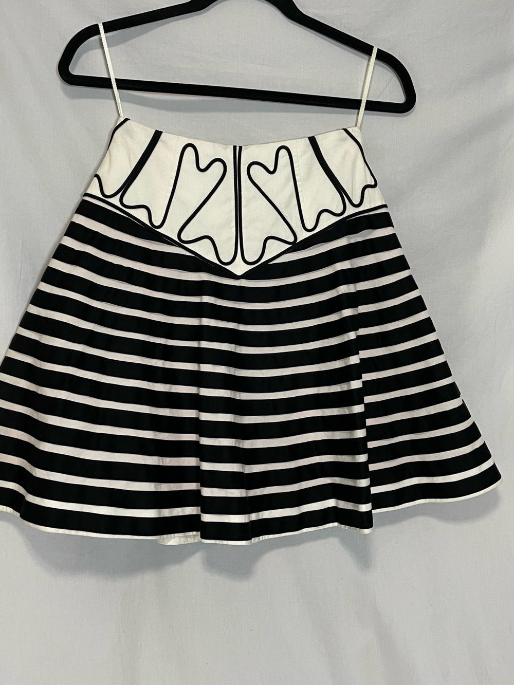 leifsdottir for Anthropology Soutache Ribbon Striped Skirt, cotton, nautical